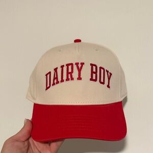 Dairy Boy Red and Cream Baseball Cap